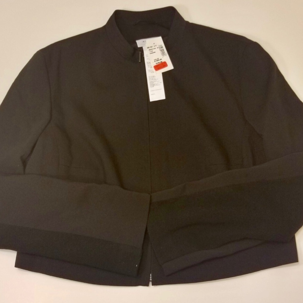 Akris Punto NWT Sz 12 Black Full Zip Jacket Blazer